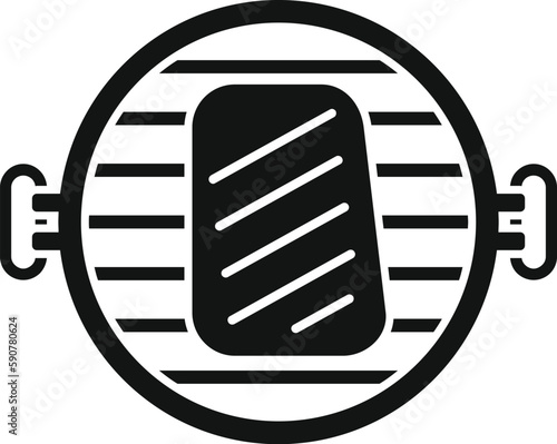 Grilled meat top view icon simple vector. Bbq steak. Fire dinner