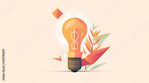 AI-Generated, bulb, light, idea, icon, lamp, energy, vector, electricity, innovation, lightbulb, illustration, concept, symbol, business, design, electric, power, bright, inspiration, solution, thinki photo