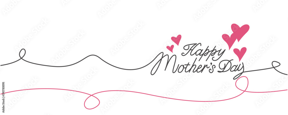 Happy Mother's day illustration. Decorative lettering and decoration Mother's day background. Vector illustration.