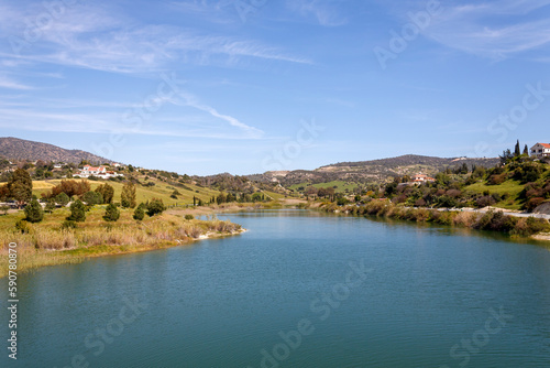 Germasogeia water reservoir in springtime, Cyprus © Olga