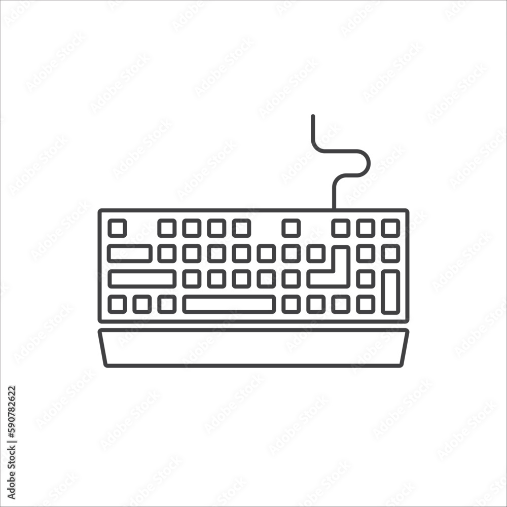 Keyboard vector icon. Keyboard linear flat sign design. Keyboard symbol pictogram. UX UI icon Keyboard vector icon. Keyboard linear flat sign design. Keyboard symbol pictogram. UX UI icon