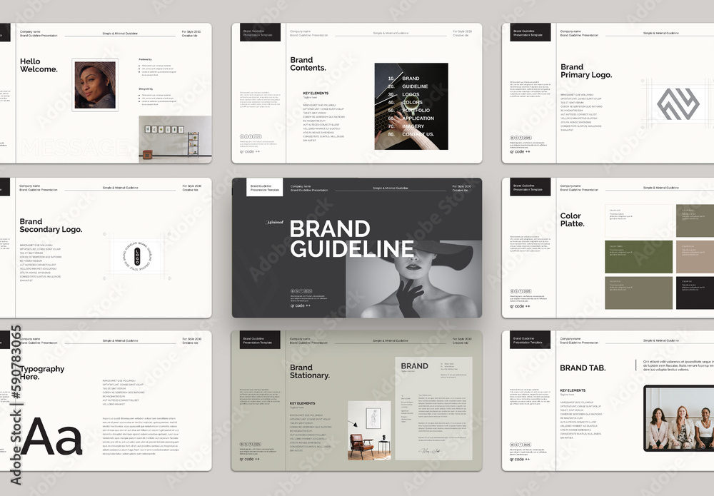 Brand Guideline Presentation Template Stock Template | Adobe Stock