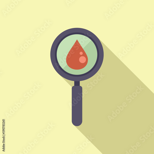 Blood drop test icon flat vector. Health system. Immune defense photo