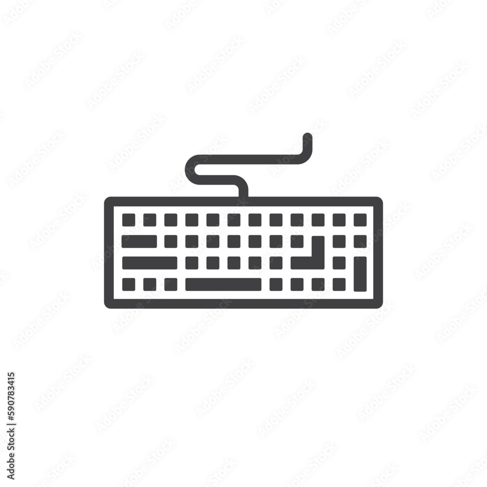 Keyboard vector icon. Keyboard linear flat sign design. Keyboard symbol pictogram. UX UI icon Keyboard vector icon. Keyboard linear flat sign design. Keyboard symbol pictogram. UX UI icon