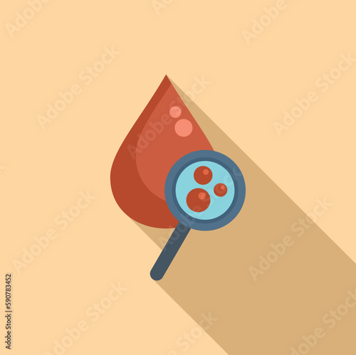 Blood drop icon flat vector. Health virus. Person infection photo