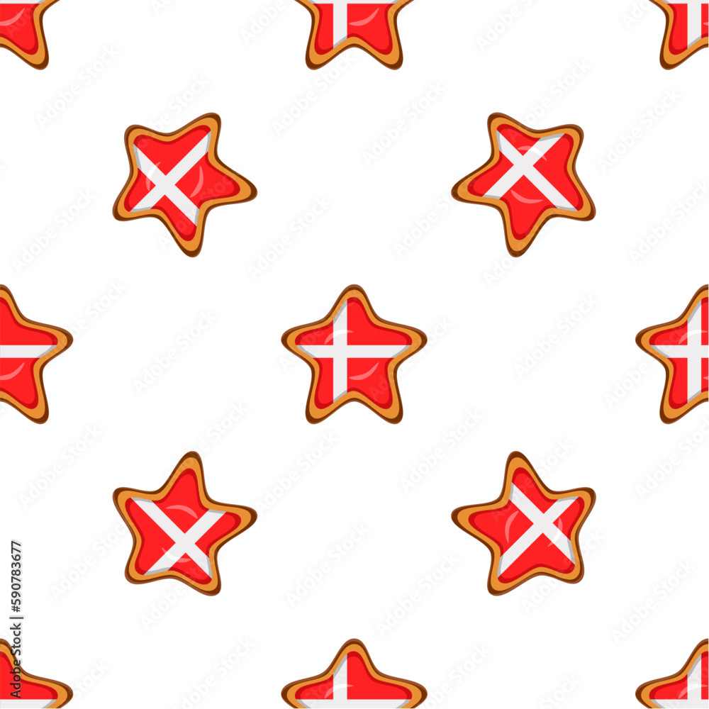 Pattern cookie with flag country Denmark in tasty biscuit Pattern cookie with flag country Denmark in tasty biscuit
