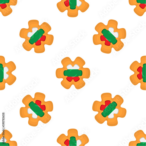 Pattern cookie with flag country Bulgaria in tasty biscuit