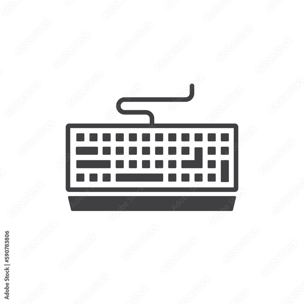 Keyboard vector icon. Keyboard linear flat sign design. Keyboard symbol pictogram. UX UI icon