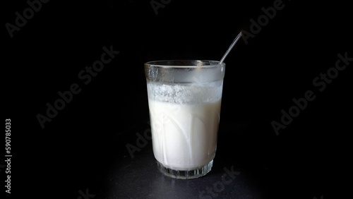 glass of curd.