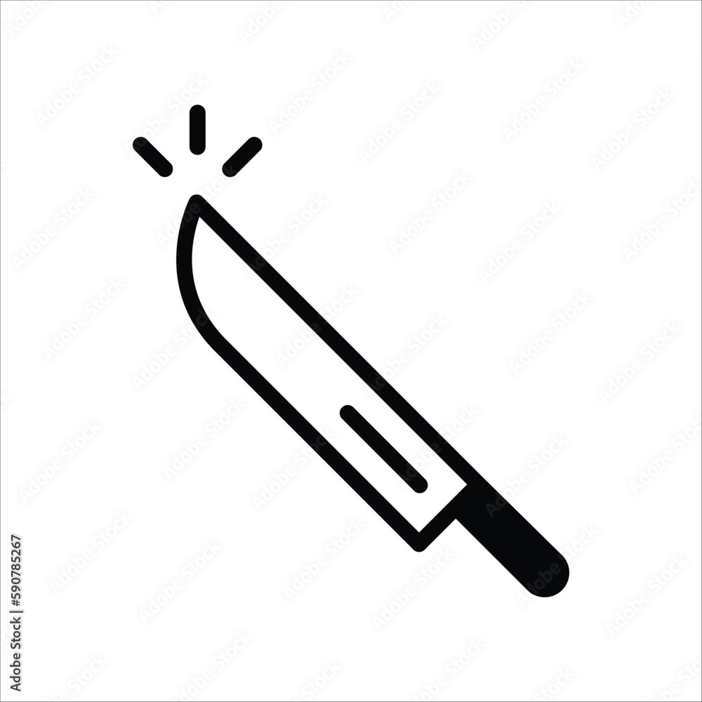 Obraz premium Knife vector icon. Knife flat sign design. Knife symbol pictogram. UX UI icon
