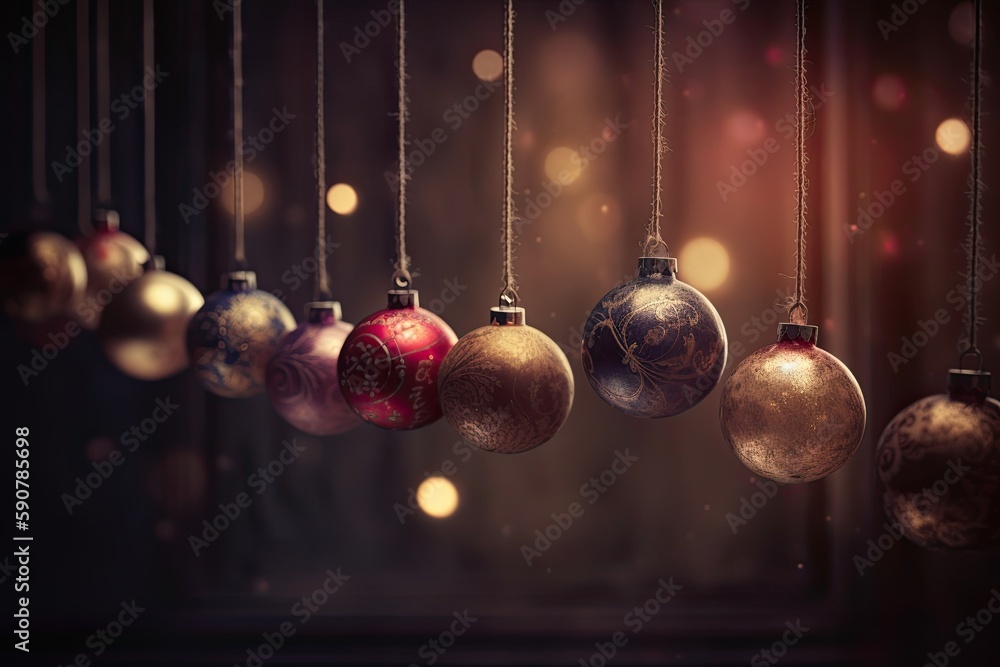 Christmas balls in warm tones, perfect for use in vibrant stage backgrounds, festive colors. Generative AI Christmas balls in warm tones, perfect for use in vibrant stage backgrounds, festive colors. Generative AI