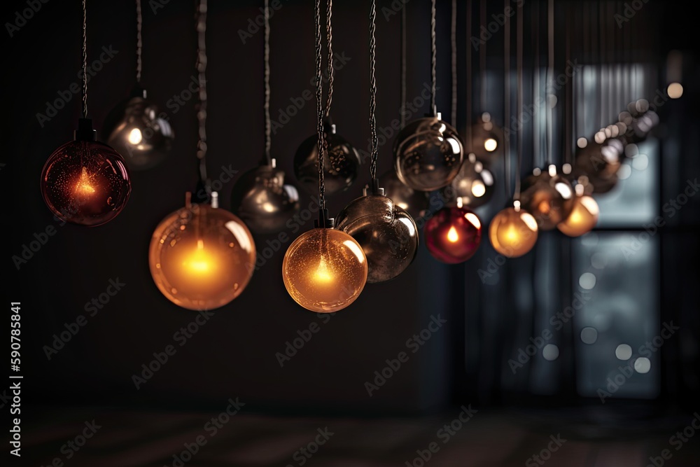 Christmas balls in warm tones, perfect for use in vibrant stage backgrounds, festive colors. Generative AI Christmas balls in warm tones, perfect for use in vibrant stage backgrounds, festive colors. Generative AI