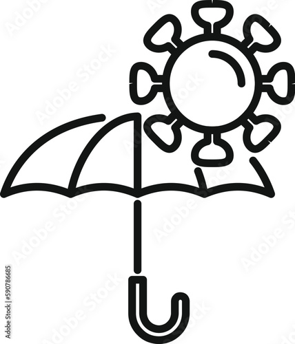 Virus umbrella icon outline vector. Immune system. Body defense
