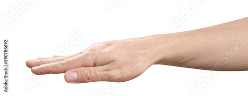 Male palm hand gesture, cut out