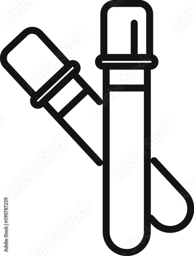 Lab test tube icon outline vector. Health system. Body human