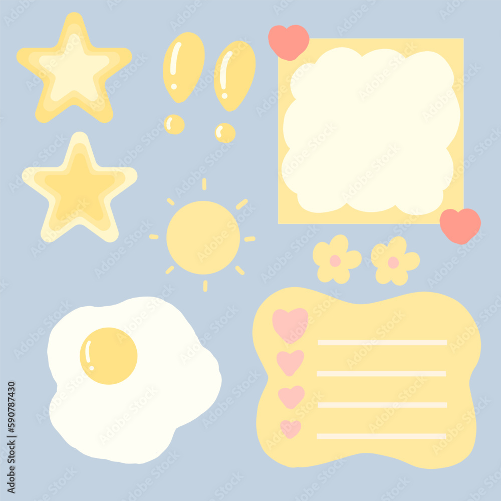 Cute memo yellow icon. Vector illustration Cute memo yellow icon. Vector illustration