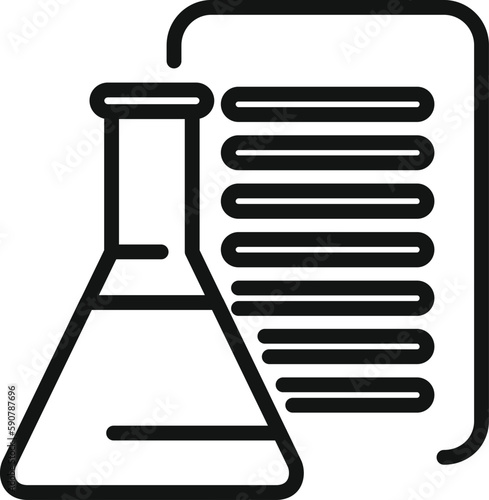 Lab test flask icon outline vector. Shield system. Body infection