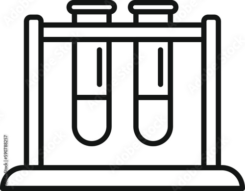 Blood test stand icon outline vector. Stop virus. Person protect