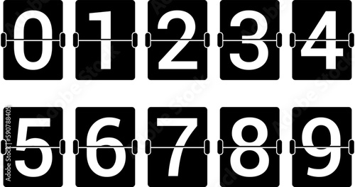 Counter with all numbers. Vector.