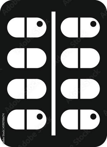 Sleep pills icon simple vector. Insomnia problem. Sleepy man
