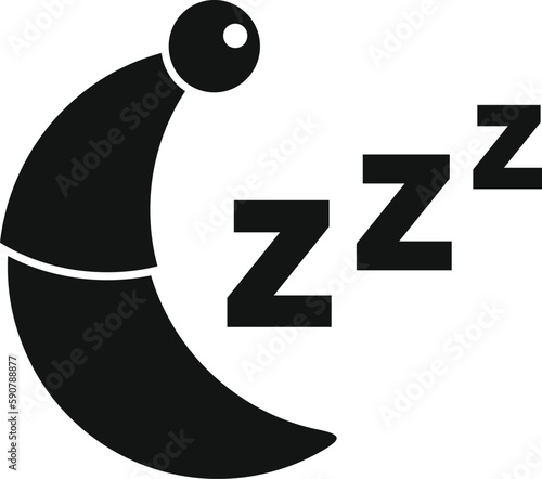 Sleeping moon icon simple vector. Sleep problem. Stress night