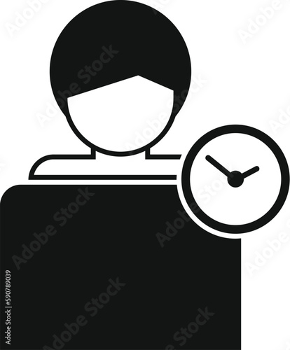 Person bed sleep icon simple vector. Insomnia problem. Stress awake