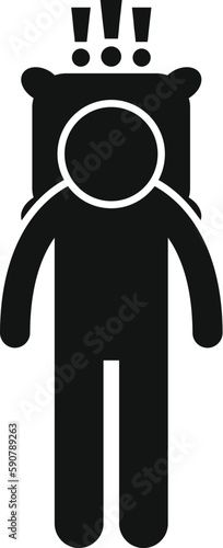 Awake person icon simple vector. Sleep problem. Stress night