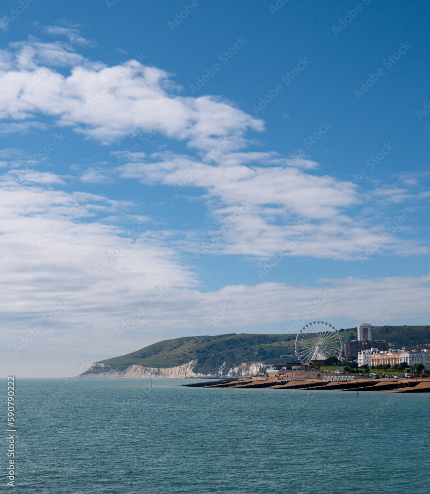 Hastings cliffs and sea front