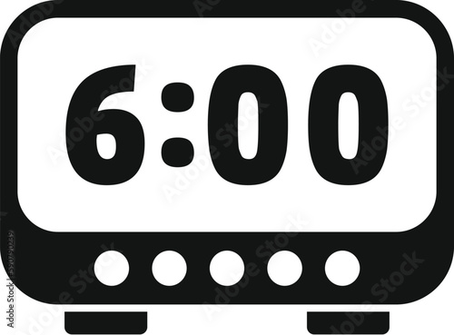 Digital alarm clock icon simple vector. Sleep problem. Stress night