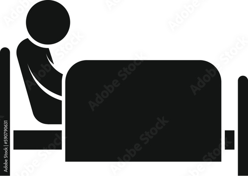 Bed insomnia icon simple vector. Sleep problem. Night awake