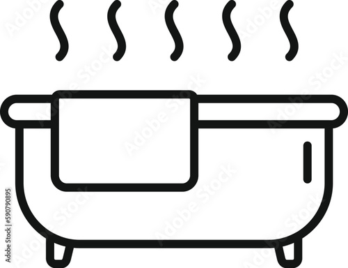 Night warm bath icon outline vector. Sleep problem. Stress person