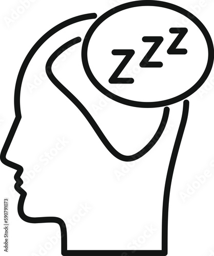 Sleep night icon outline vector. Insomnia problem. Person awake
