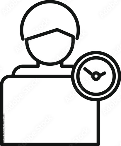 Person bed sleep icon outline vector. Insomnia problem. Stress awake