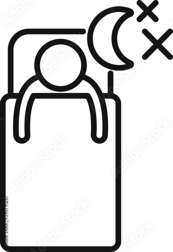 Sleep problem icon outline vector. Stress disorder. Night awake