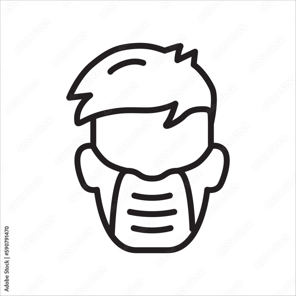 Doctor flu mask vector icon. Medicine mask flat sign design. Face of Doctor with mask symbol pictogram. UX UI icon Doctor flu mask vector icon. Medicine mask flat sign design. Face of Doctor with mask symbol pictogram. UX UI icon