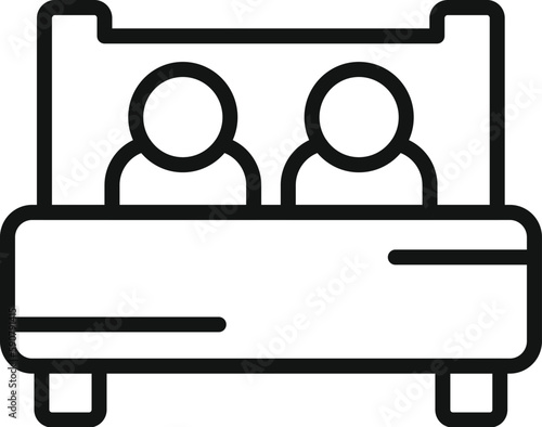 Couple sleep problems icon outline vector. Stress disorder. Person awake