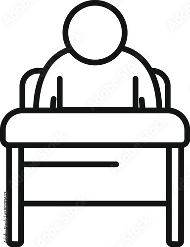 Person awake icon outline vector. Stress disorder. Sleep problem