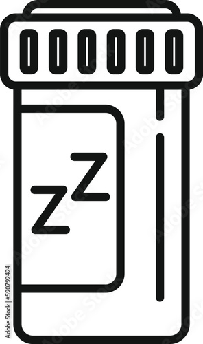 Sleeping pills icon outline vector. Stress night. Bed sleepy