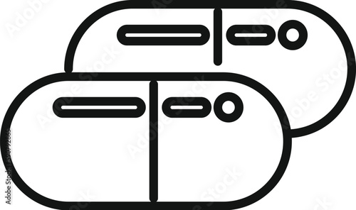 Sleep disorder capsule icon outline vector. Insomnia problem. Awake apnea