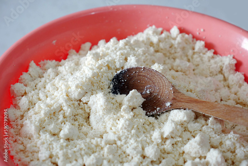 Tablou pe pânză healthy homemade fresh curd cheese, protein source fat-free curd cheese, fat-fre