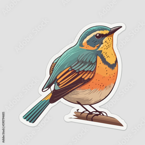 Detailed and intricate bird with soft and delicate feathers in vector format © Llama-World-studio
