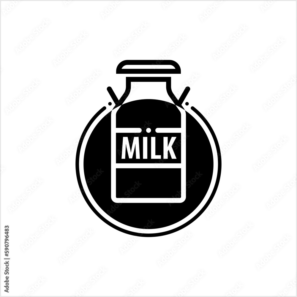 Milk Can Icon, Dairy Product, Liquid Storage, Holding, Transportation Container Milk Can Icon, Dairy Product, Liquid Storage, Holding, Transportation Container