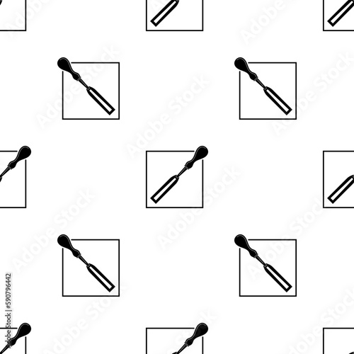 Chisel Icon Seamless Pattern, Hand Tool Icon, Sharp Blade For Carving, Cutting Of Wood, Metal, Stone