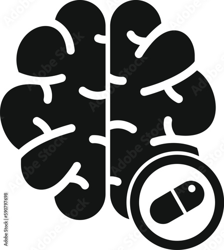 Brain antidepressant icon simple vector. Drug treatment. Person health