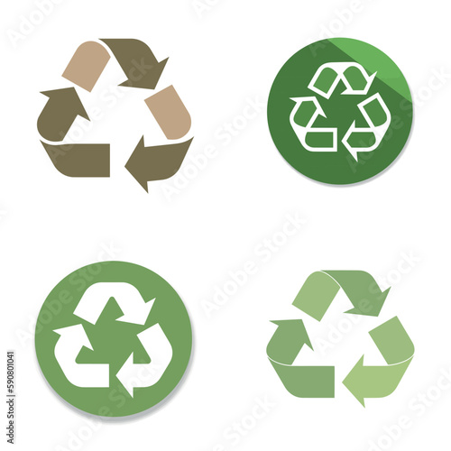 recycle symbol set, pack of four recycling symbols that refer to Reuse, Reduce and Recycle