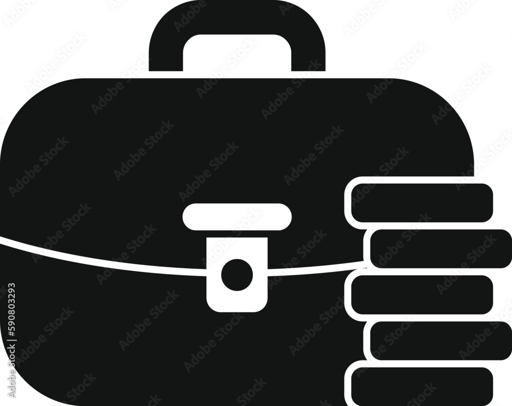 Coin money bag icon simple vector. Bank finance. Reserve budget Coin money bag icon simple vector. Bank finance. Reserve budget