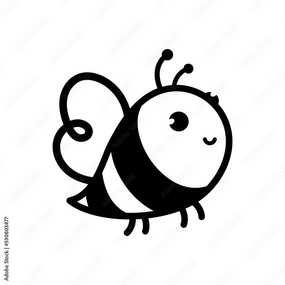 cute little bee smiling For decorating desserts with honey cute little bee smiling For decorating desserts with honey