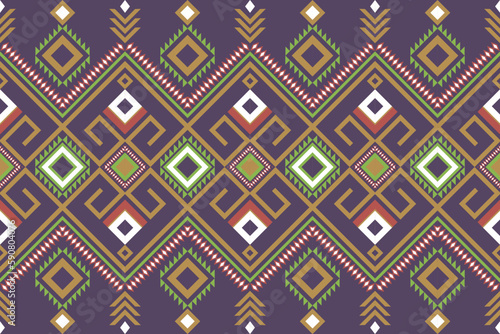 Motif ethnic handmade beautiful Ikat art. Ethnic abstract floral seamless pattern on background art. folk embroidery, Peruvian, Indian, Asia, Moroccan, Turkey, and Uzbek style. Aztec geometric art orn