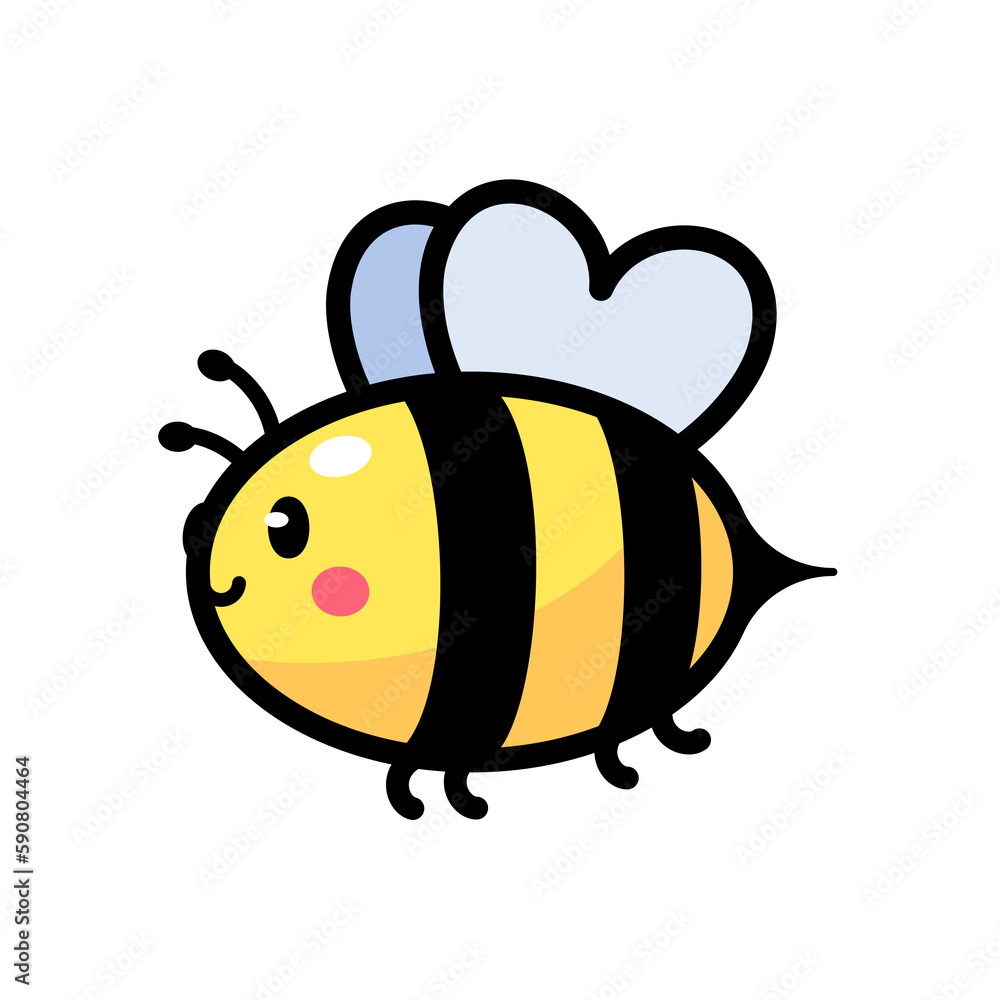 Fototapeta premium cute little bee smiling For decorating desserts with honey