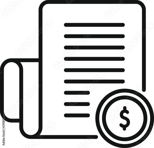Money paper icon outline vector. Finance economy. Budget loan